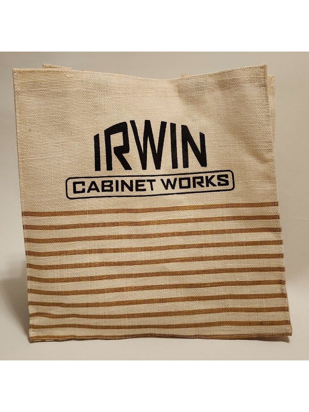 IRWIN Cabinet Works Burlap Tote Bag LARGE